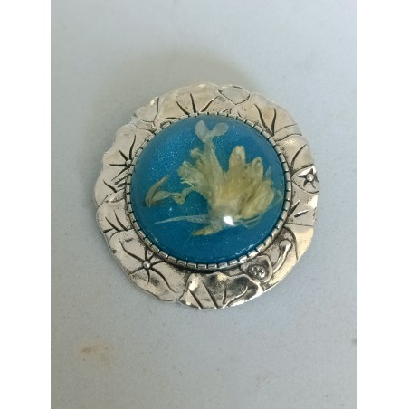 Broche et pendentif contour argenté