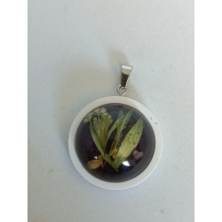 Pendentif rond bois