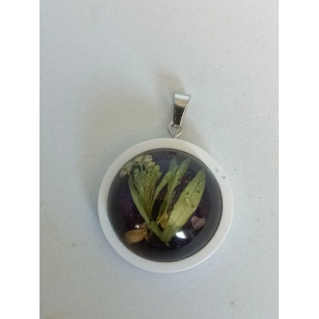 Pendentif rond bois