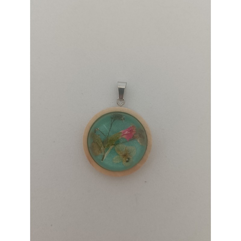 Pendentif rond bois