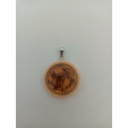 Pendentif rond bois