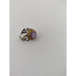 Bague cabochon et contour arabesque